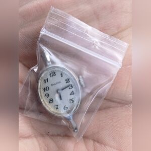 Bulova Silver-Tone Oval Watch Case Back